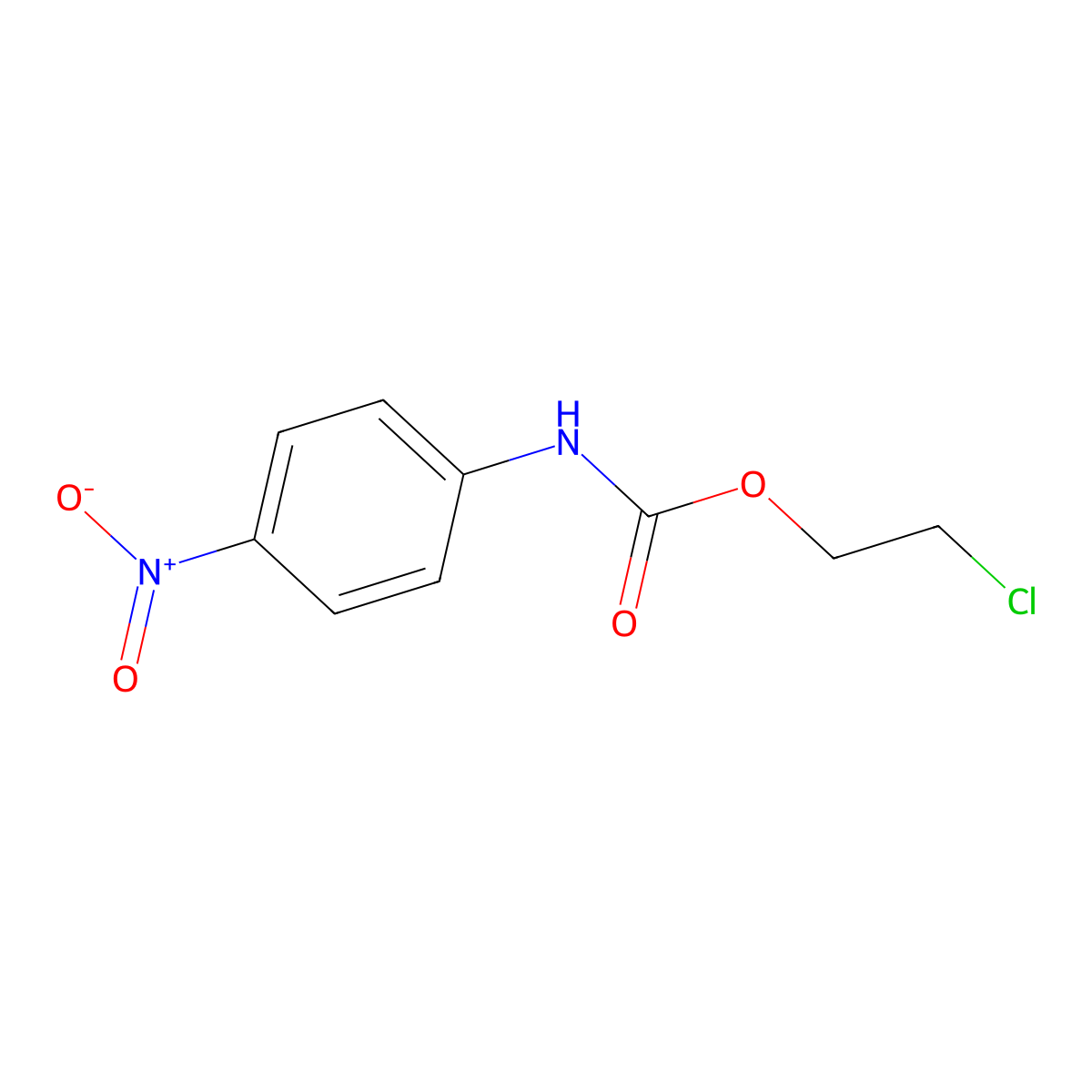 Carbanilic acid, p-nitro-, 2-chloroethyl ester molecular structure, CAS 60480-06-0