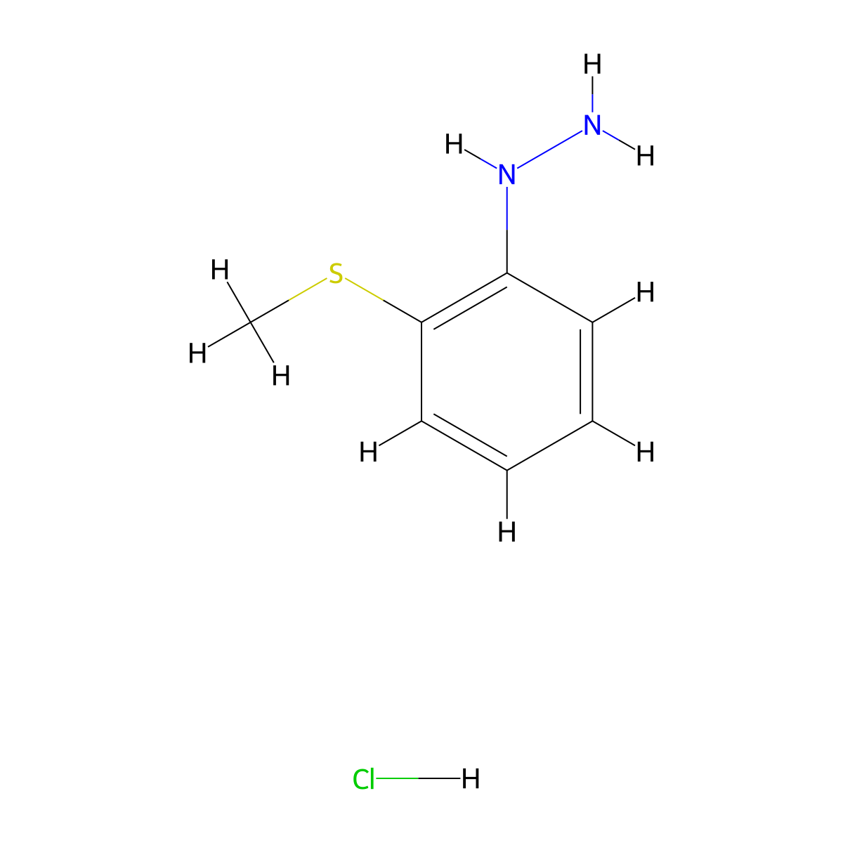 [2-(Methylsulfanyl)phenyl]hydrazine hydrochloride molecular structure, CAS 60481-33-6