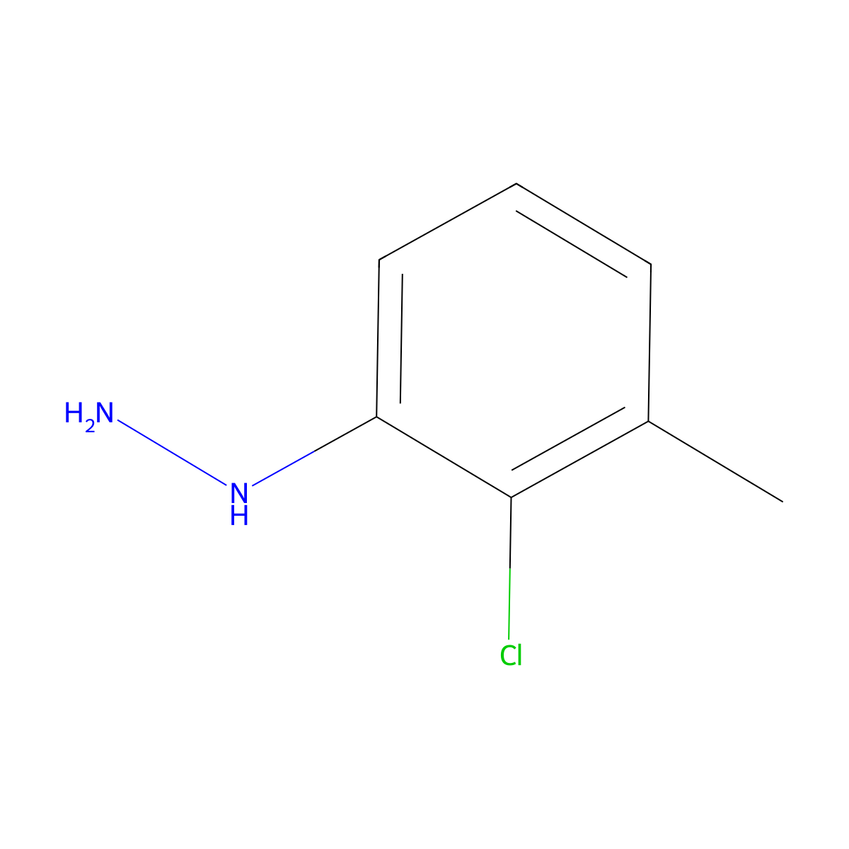 (2-Chloro-3-methylphenyl)hydrazine molecular structure, CAS 60481-39-2