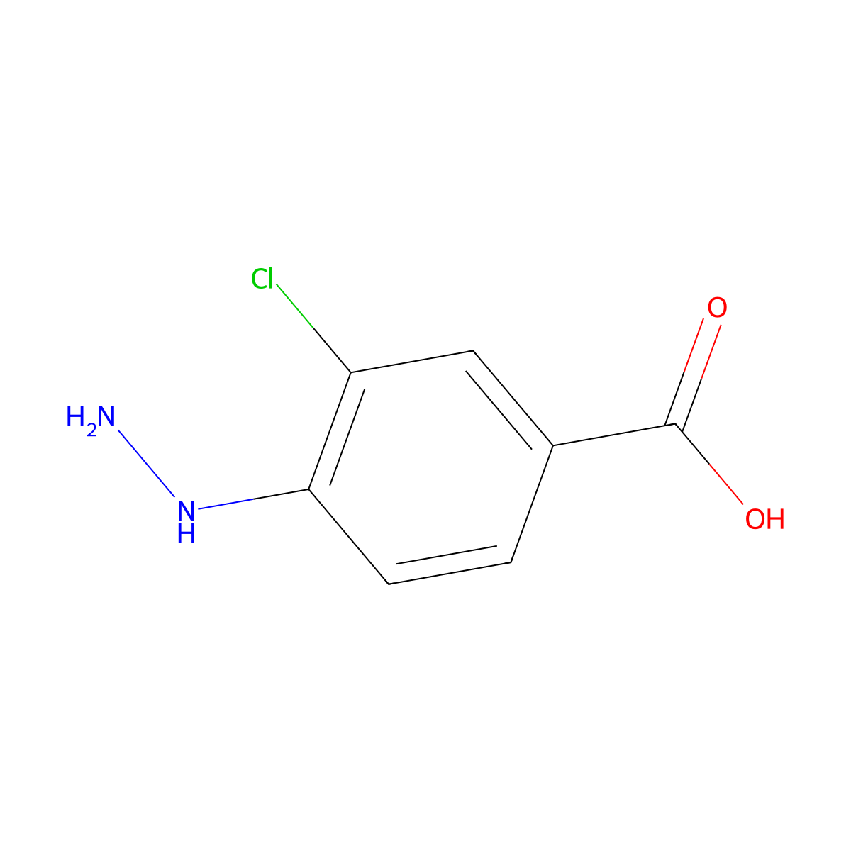 3-Chloro-4-hydrazinylbenzoic acid molecular structure, CAS 60481-45-0