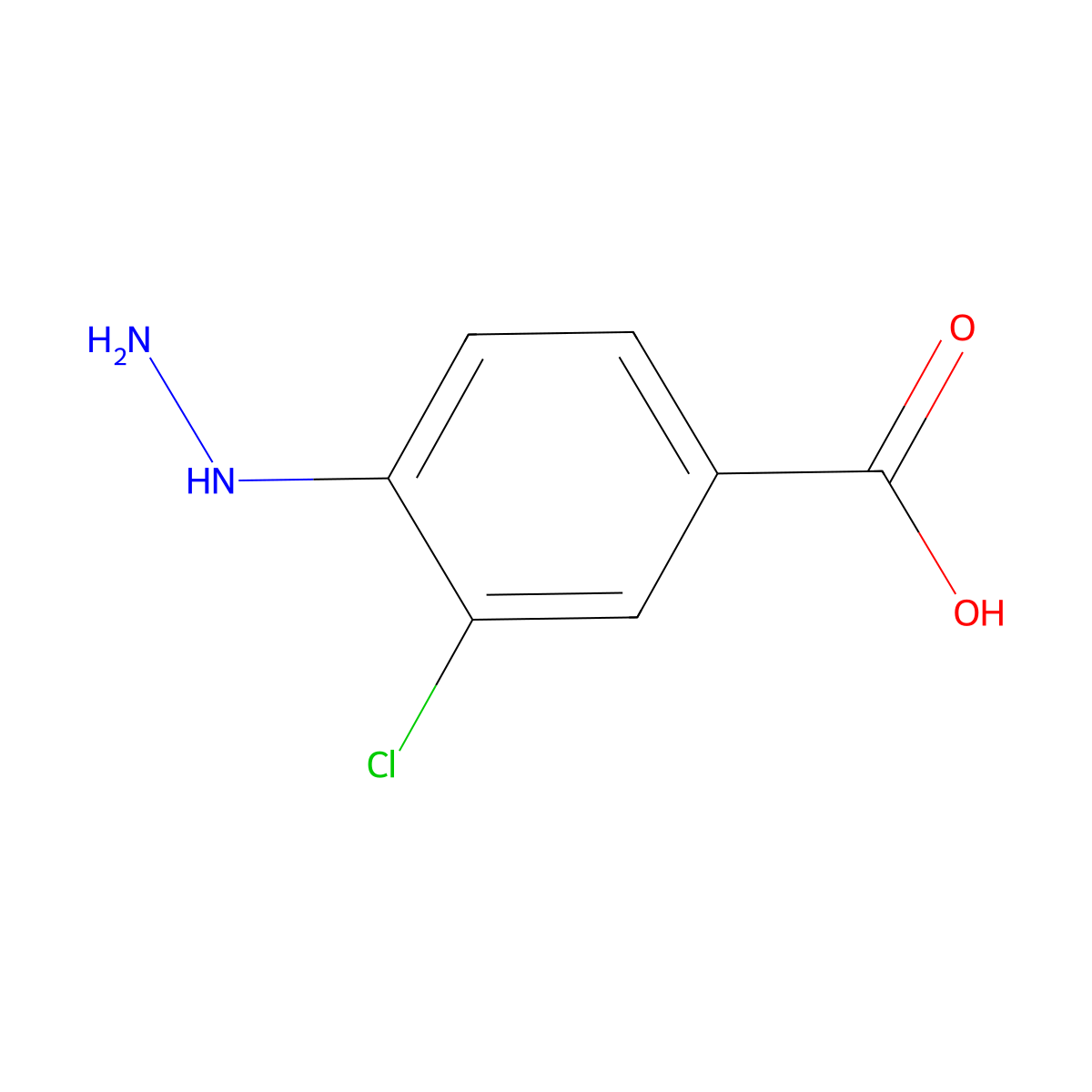 3-Chloro-4-hydrazinylbenzoic acid molecular structure, CAS 60481-45-0