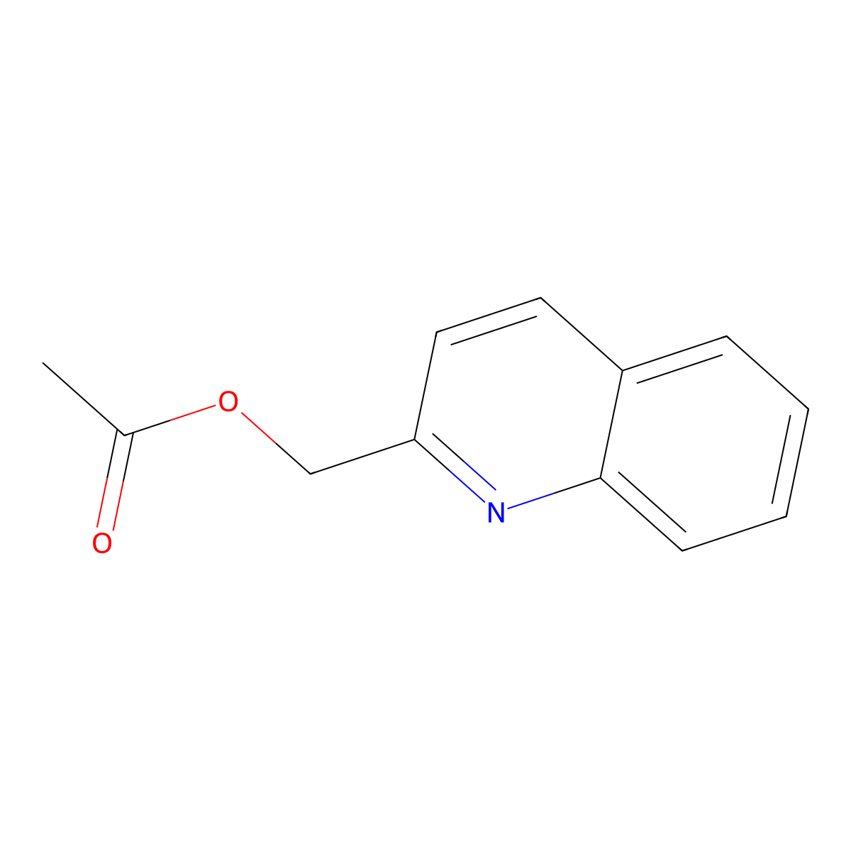 Quinoline-2-methanol acetate molecular structure, CAS 60483-07-0