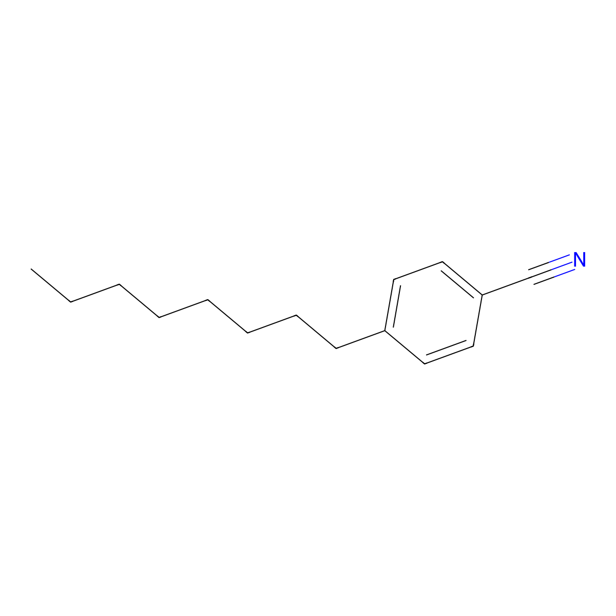 Benzonitrile, 4-octyl- molecular structure, CAS 60484-68-6