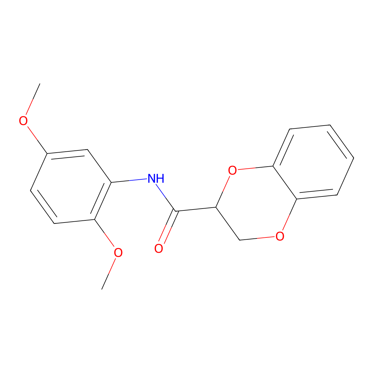 N-(2,5-dimethoxyphenyl)-2,3-dihydro-1,4-benzodioxine-2-carboxamide molecular structure, CAS 6049-07-6