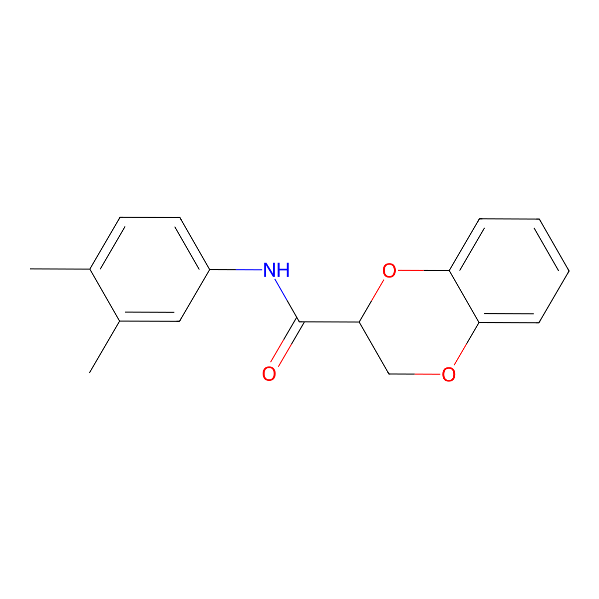 N-(3,4-dimethylphenyl)-2,3-dihydro-1,4-benzodioxine-2-carboxamide molecular structure, CAS 6049-30-5