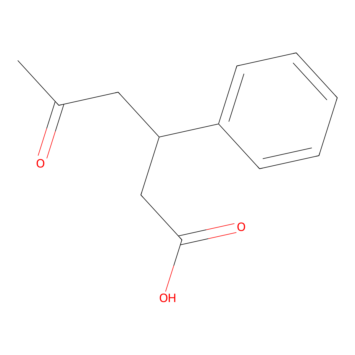 5-Oxo-3-phenyl-hexanoic acid molecular structure, CAS 6049-47-4