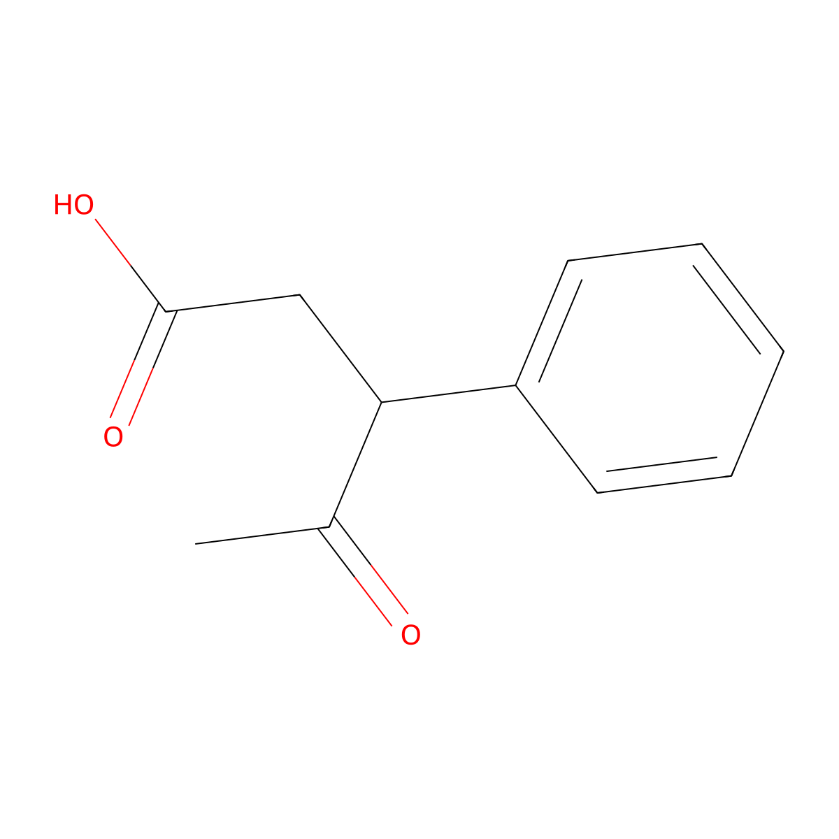 4-Oxo-3-phenylpentanoic acid molecular structure, CAS 6049-50-9