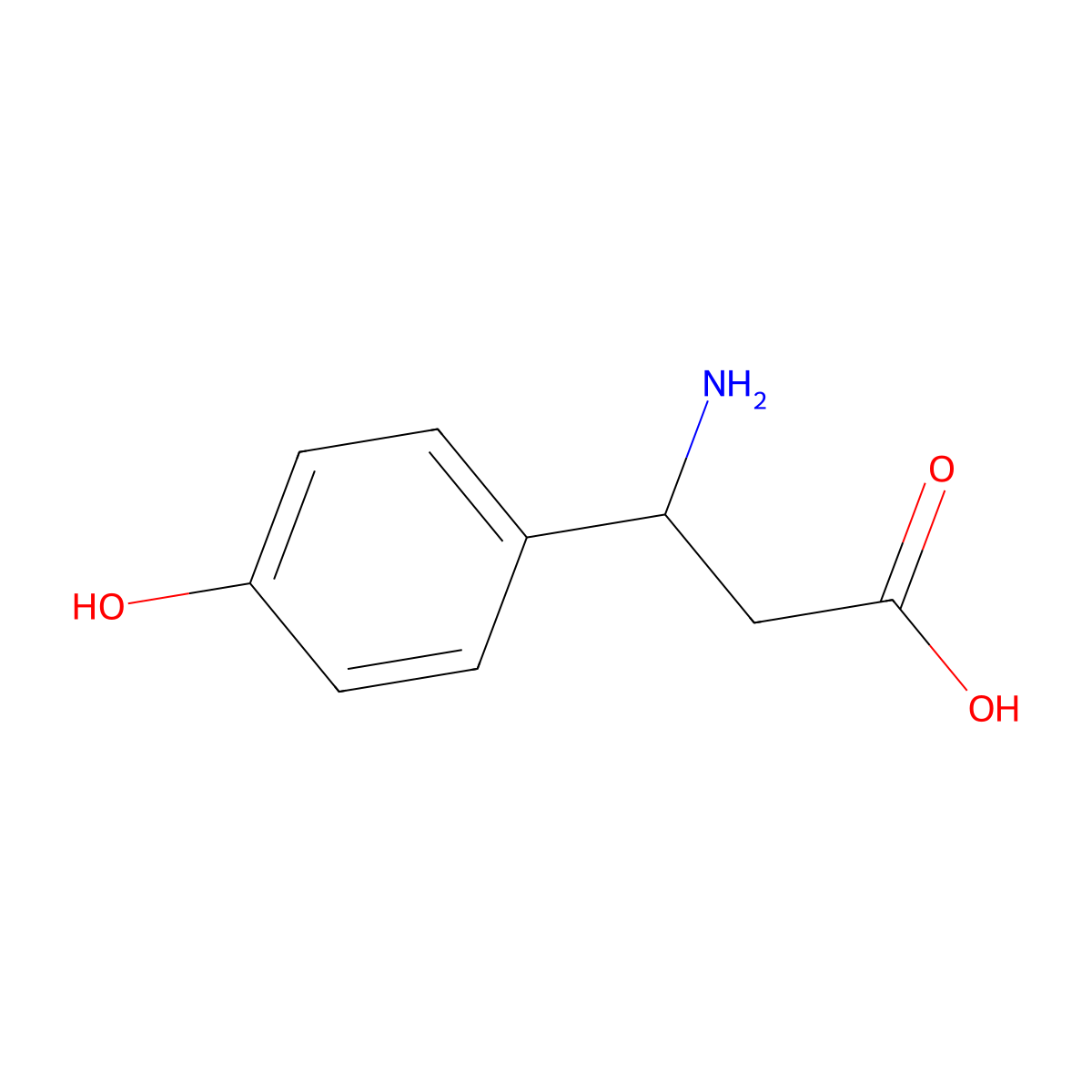 3-Amino-3-(4-hydroxyphenyl)propanoic acid molecular structure, CAS 6049-54-3