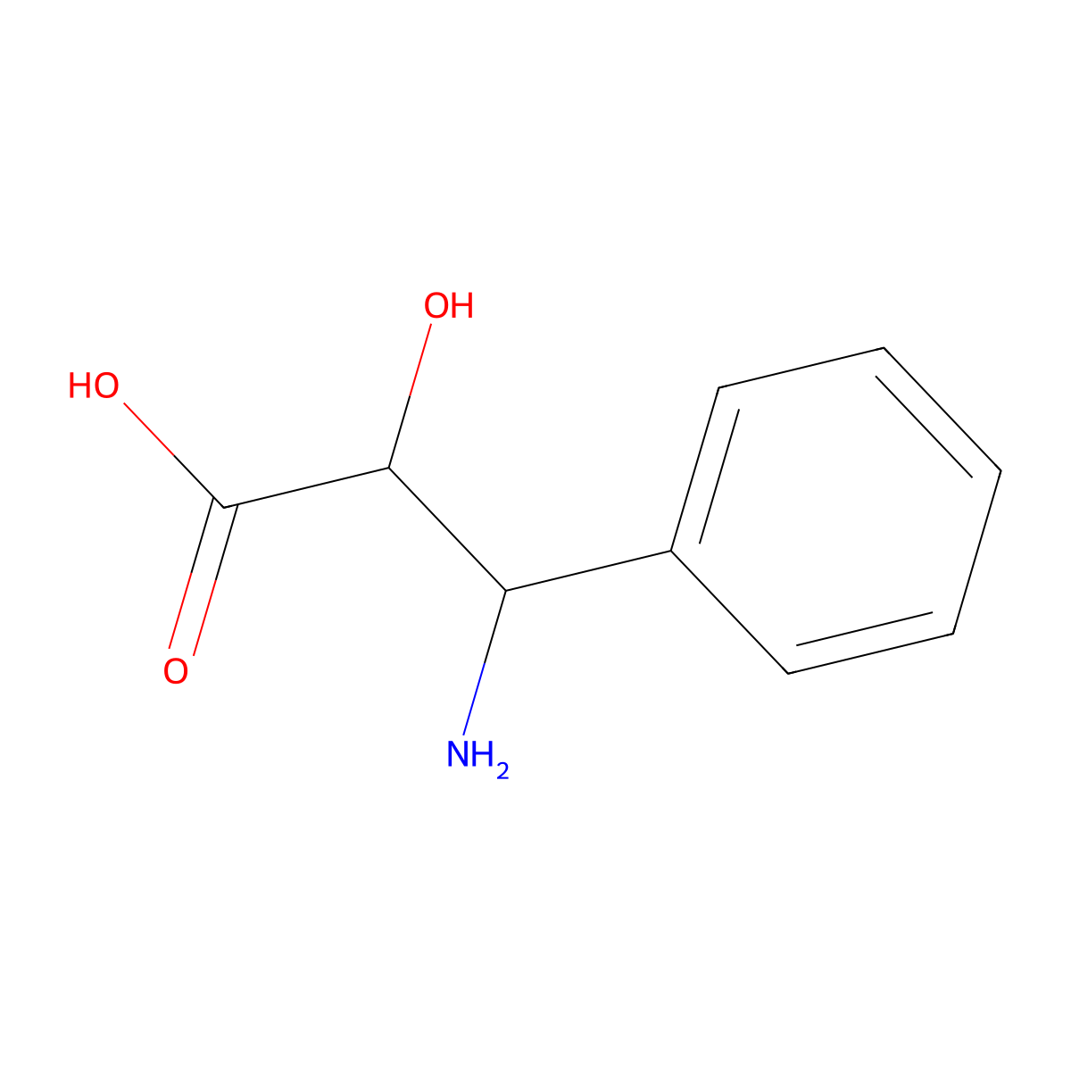 beta-Amino-alpha-hydroxybenzenepropanoic acid molecular structure, CAS 6049-55-4