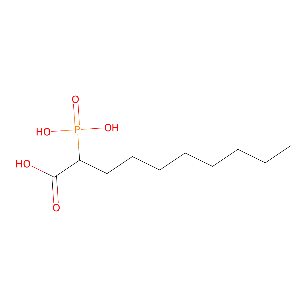 2-phosphonodecanoic Acid molecular structure, CAS 6049-63-4