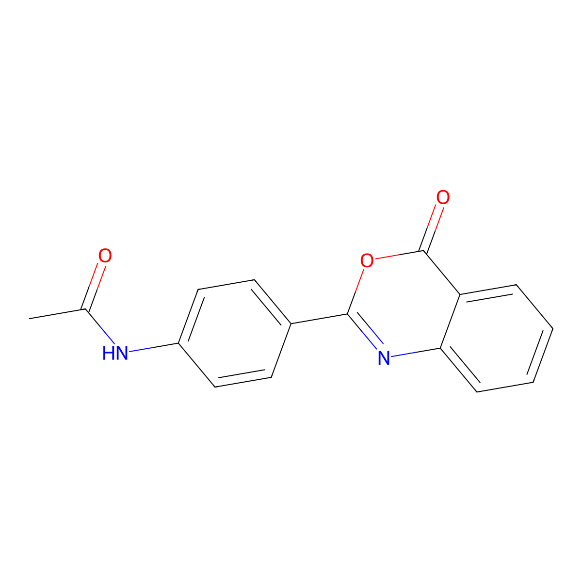 Acetamide, N-[4-(4-oxo-4H-3,1-benzoxazin-2-yl)phenyl]- molecular structure, CAS 60498-31-9