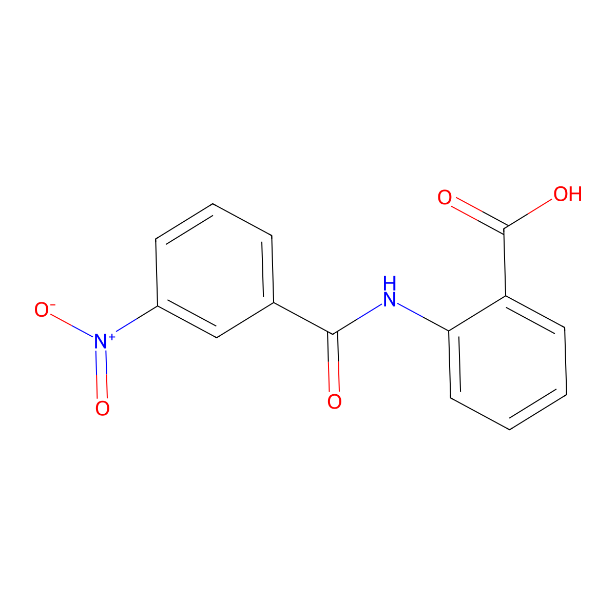 2-(3-Nitrobenzoylamino)benzoic acid molecular structure, CAS 60498-41-1