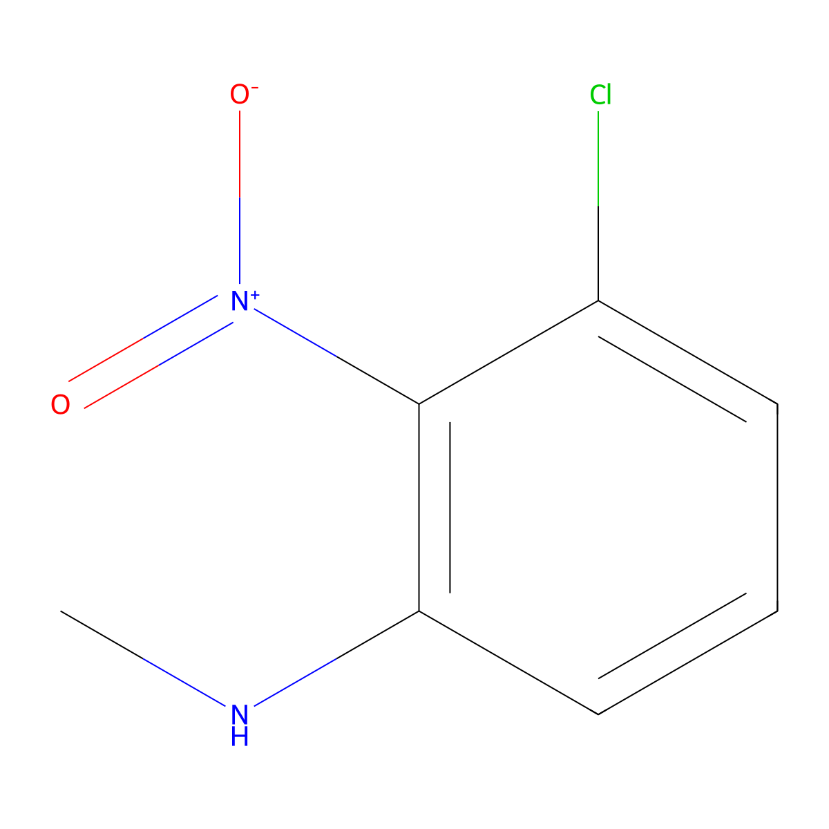 3-Chloro-N-methyl-2-nitroaniline molecular structure, CAS 60498-57-9