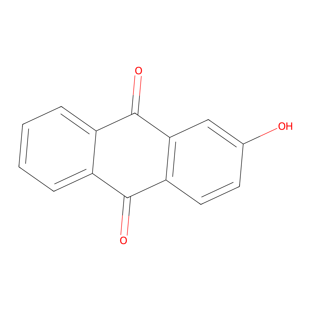 2-Hydroxyanthraquinone molecular structure, CAS 605-32-3