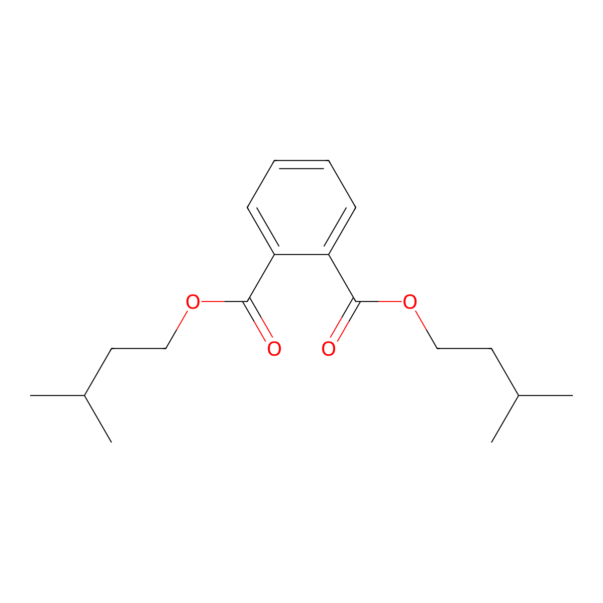Diisopentyl phthalate molecular structure, CAS 605-50-5