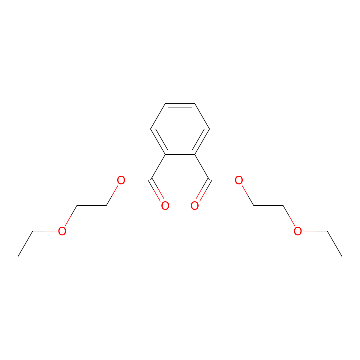 1,2-Benzenedicarboxylic acid, 1,2-bis(2-ethoxyethyl) ester molecular structure, CAS 605-54-9