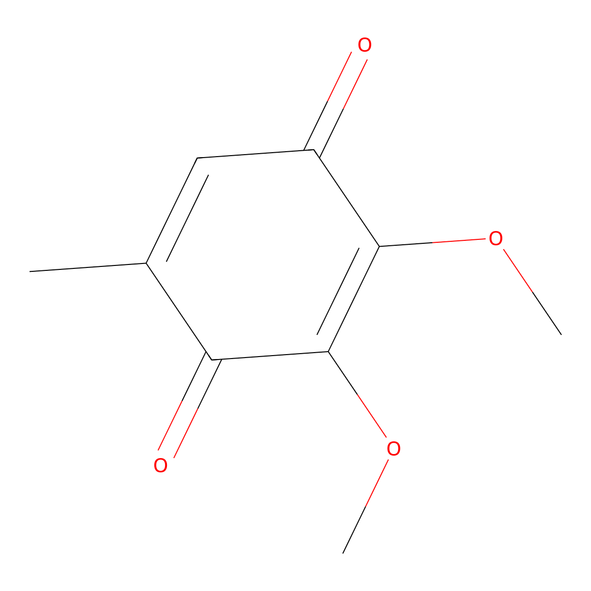 2,3-Dimethoxy-5-methyl-1,4-benzoquinone molecular structure, CAS 605-94-7