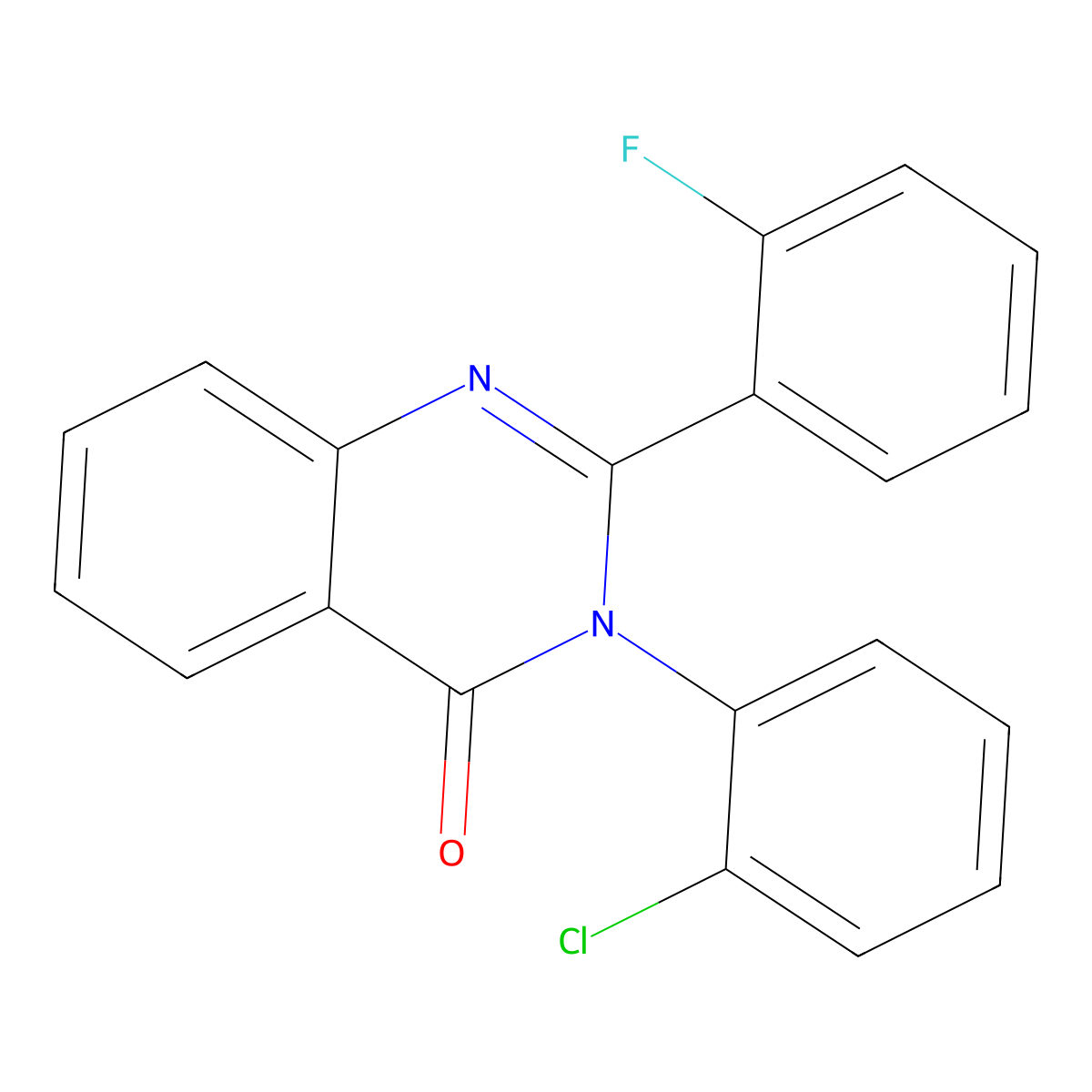 3-(2-Chlorophenyl)-2-(2-fluorophenyl)quinazolin-4-one molecular structure, CAS 6050-24-4