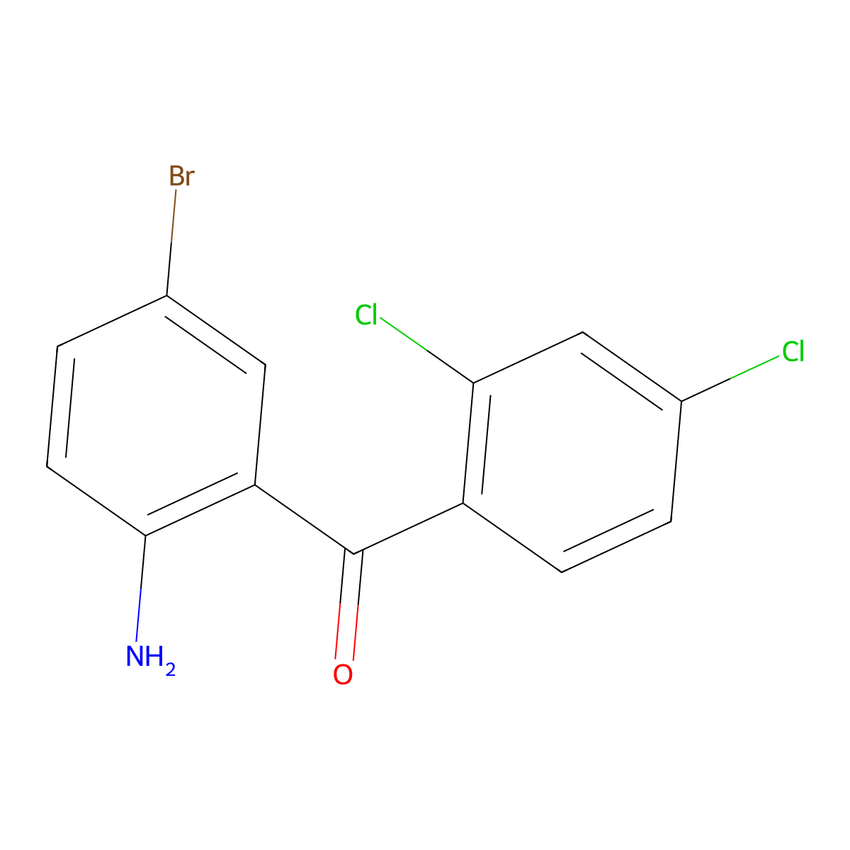 (2-Amino-5-bromophenyl)(2,4-dichlorophenyl)methanone molecular structure, CAS 6050-55-1