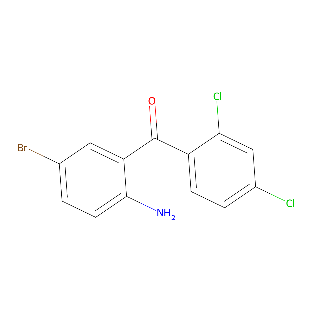 (2-Amino-5-bromophenyl)(2,4-dichlorophenyl)methanone molecular structure, CAS 6050-55-1