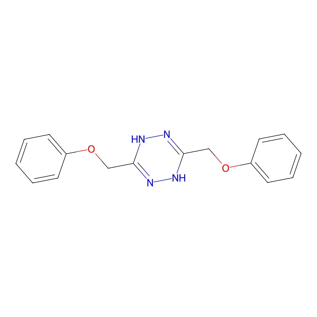 3,6-Bis(phenoxymethyl)-1,2-dihydro-1,2,4,5-tetrazine molecular structure, CAS 6050-61-9