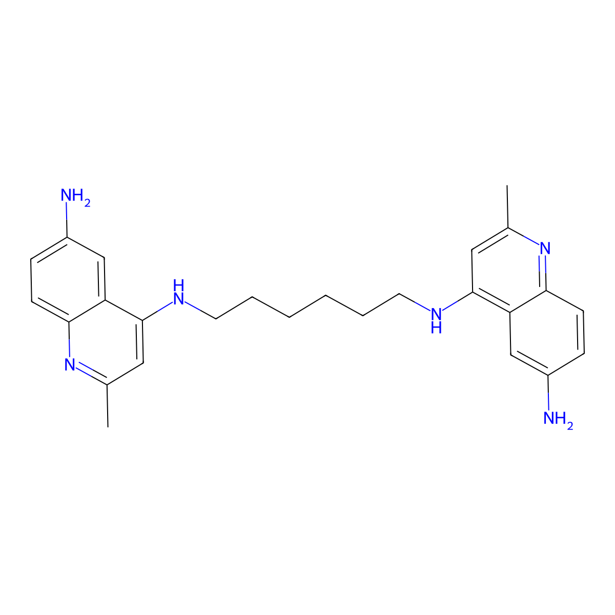 1,6-Bis(6-amino-2-methyl-4-quinolylamino)hexane molecular structure, CAS 60504-61-2