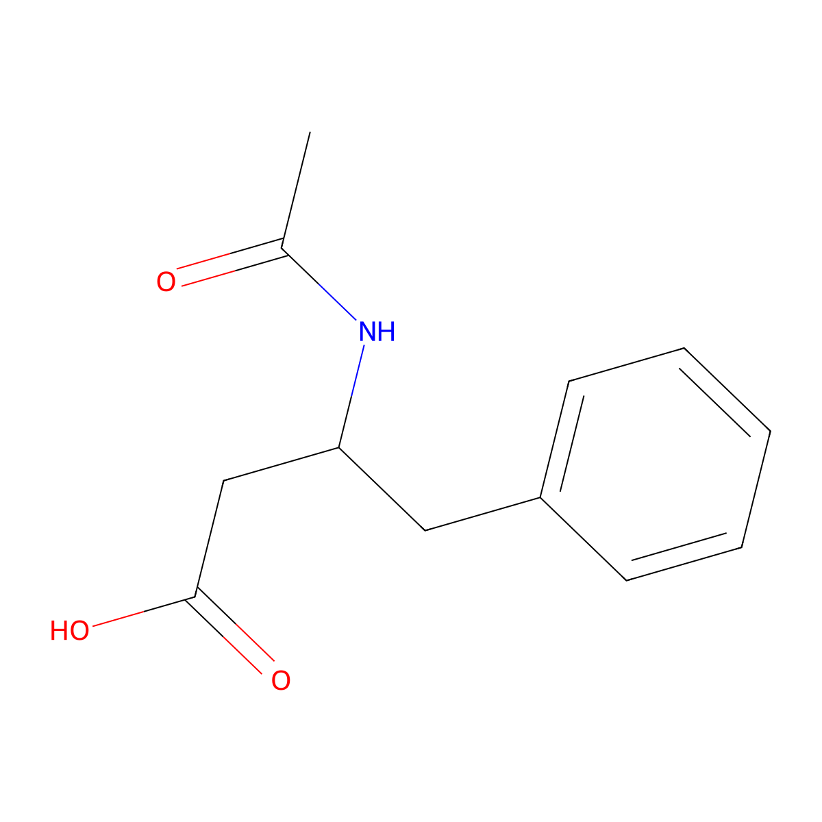 3-Acetamido-4-phenylbutanoic acid molecular structure, CAS 60505-01-3