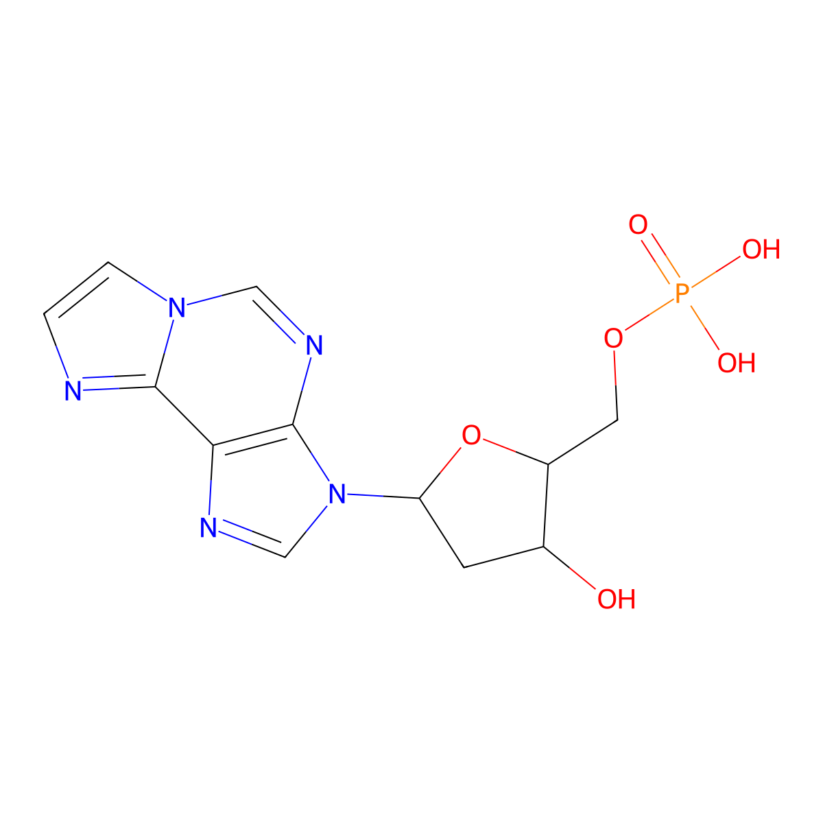 1,N(6)-Ethenodeoxyadenosine monophosphate molecular structure, CAS 60508-81-8