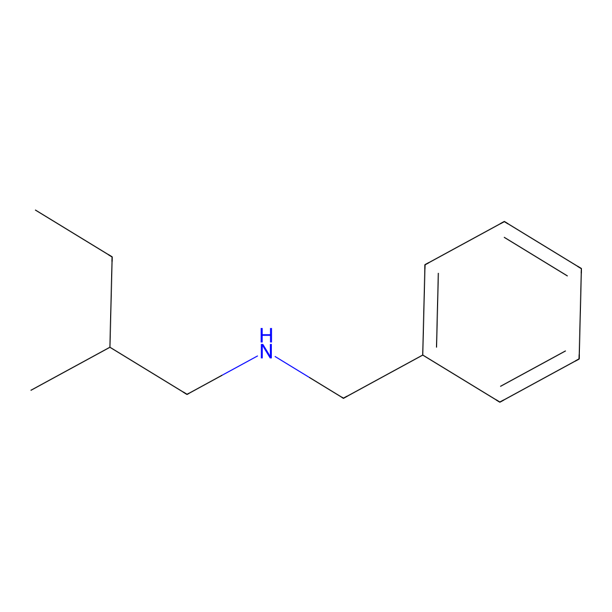 Benzenemethanamine, N-(2-methylbutyl)- molecular structure, CAS 60508-94-3