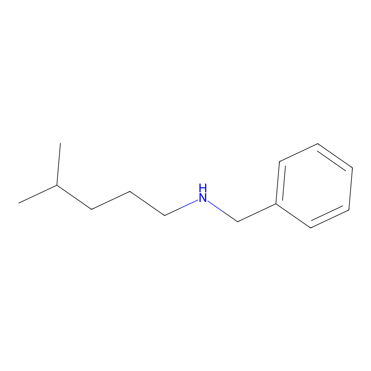 Benzenemethanamine, N-(4-methylpentyl)- molecular structure, CAS 60508-95-4