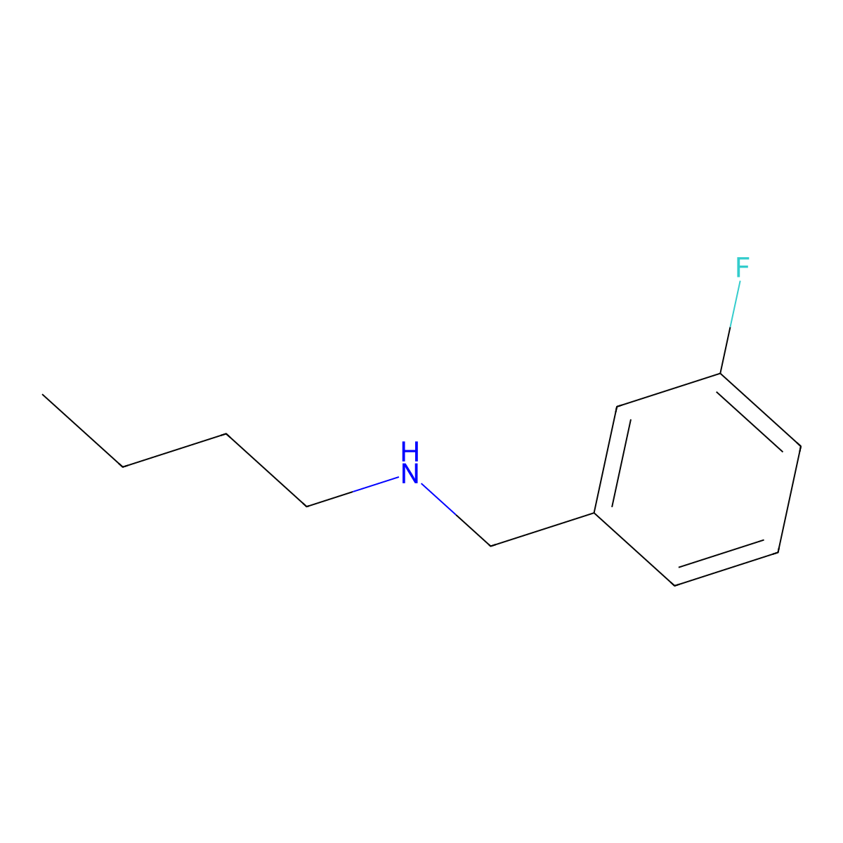 Benzenemethanamine, N-butyl-3-fluoro- molecular structure, CAS 60509-34-4
