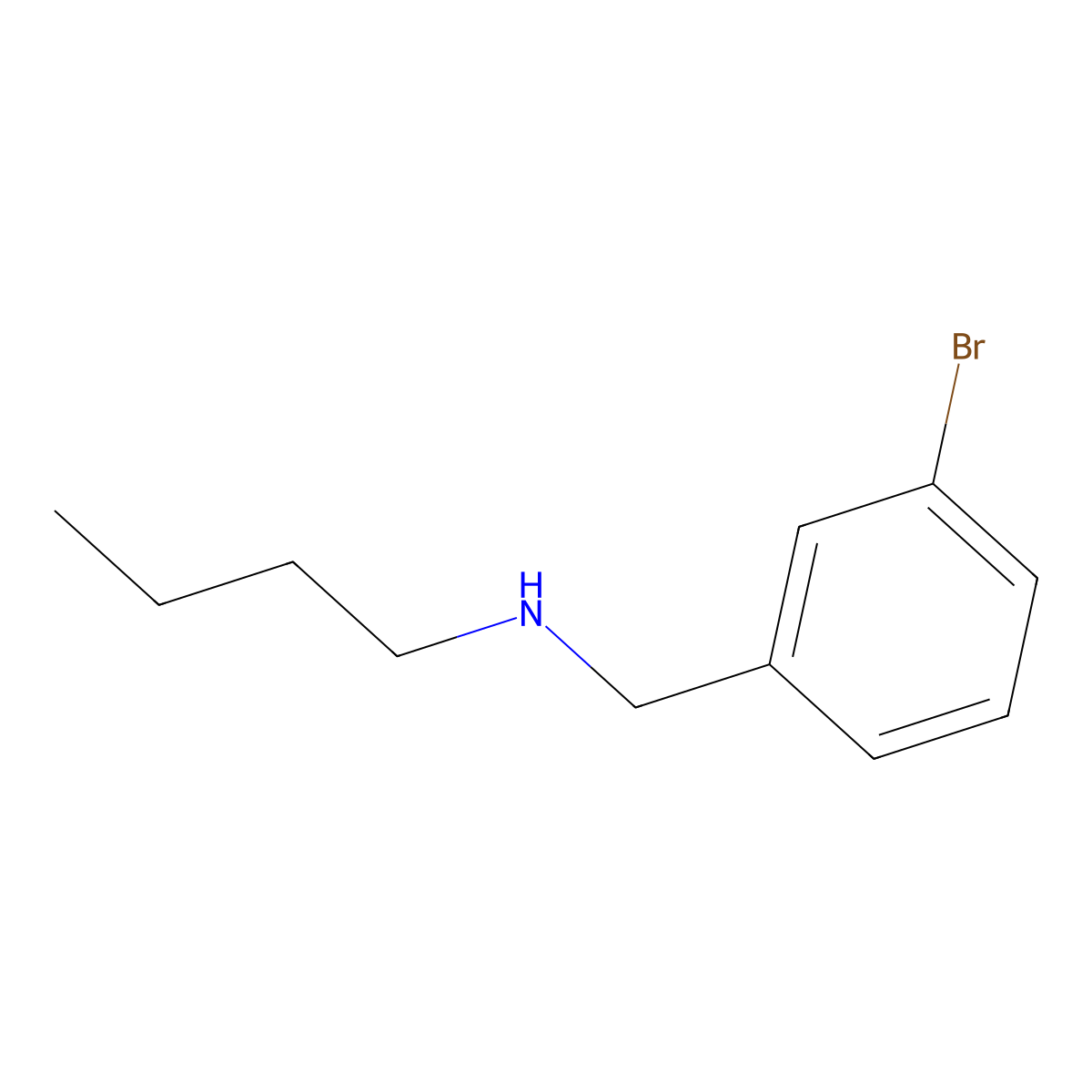 Benzenemethanamine, 3-bromo-N-butyl- molecular structure, CAS 60509-39-9