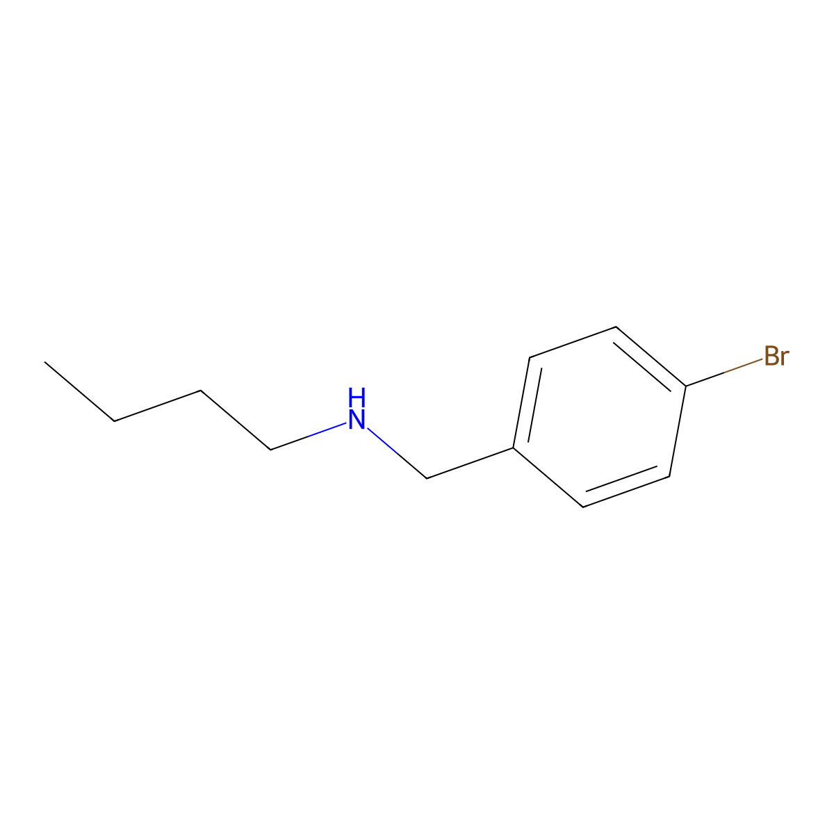 Benzenemethanamine, 4-bromo-N-butyl- molecular structure, CAS 60509-40-2
