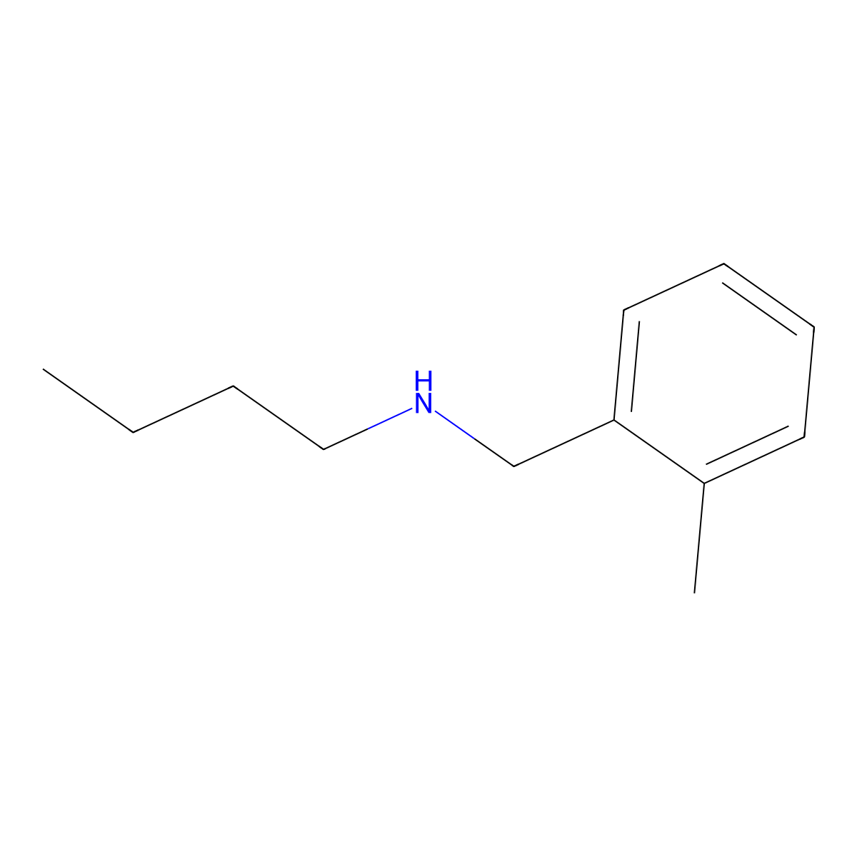 N-(2-methylbenzyl)butan-1-amine molecular structure, CAS 60509-42-4
