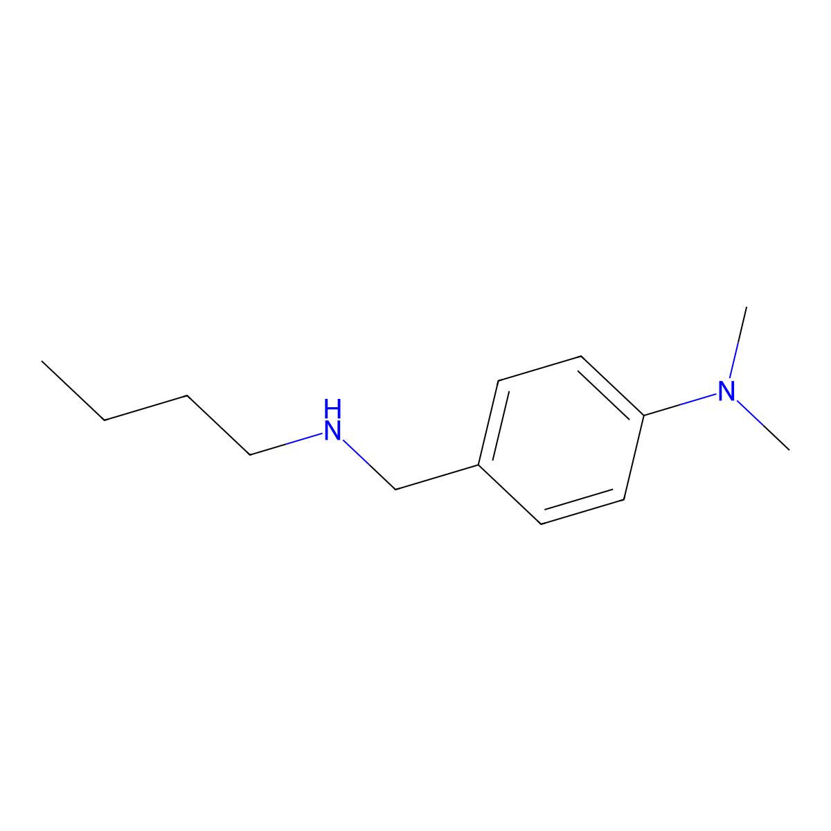 Benzenemethanamine, N-butyl-4-(dimethylamino)- molecular structure, CAS 60509-54-8