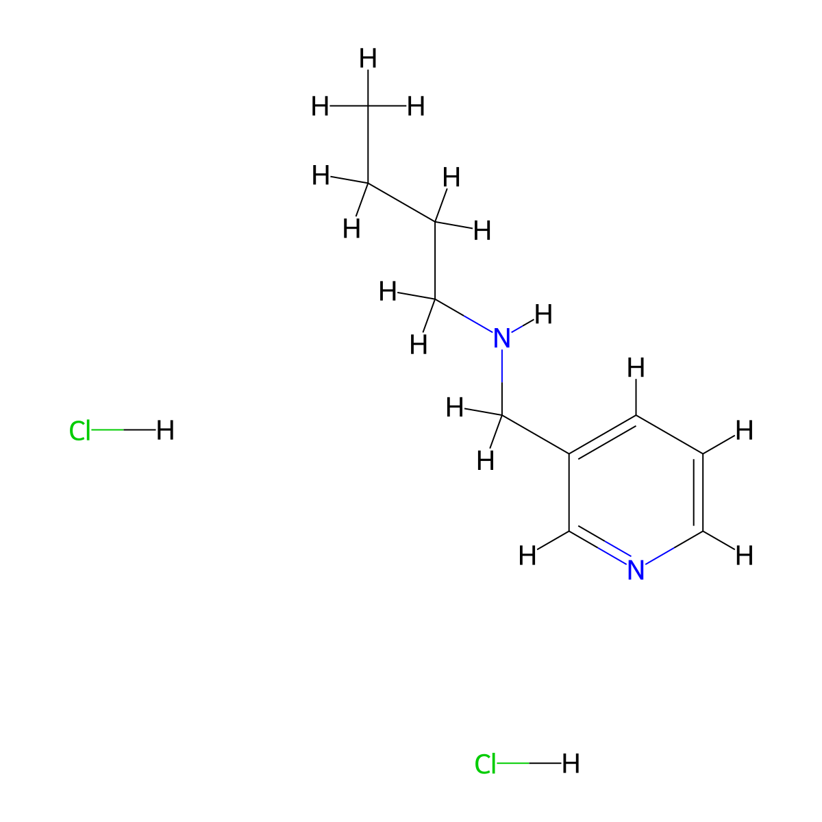 Butyl[(pyridin-3-yl)methyl]amine dihydrochloride molecular structure, CAS 60509-61-7