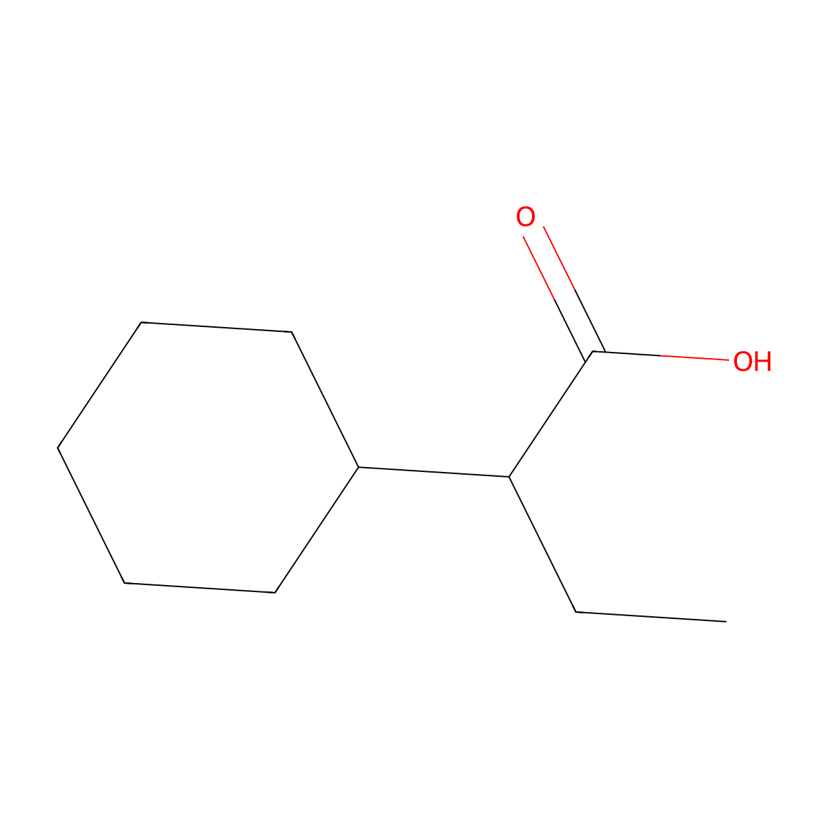 2-Cyclohexylbutanoic acid molecular structure, CAS 6051-00-9