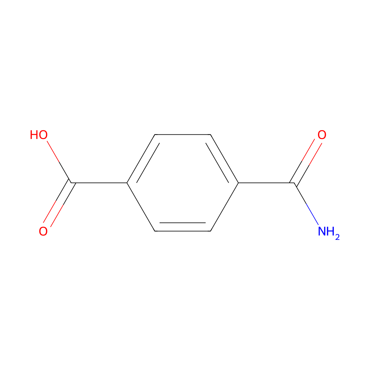 4-Carbamoylbenzoic acid molecular structure, CAS 6051-43-0