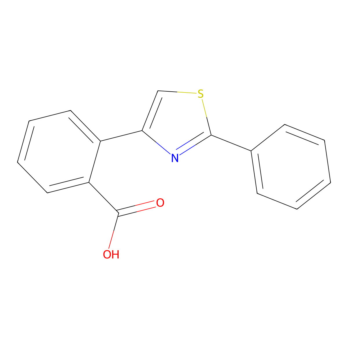 2-(2-Phenyl-1,3-thiazol-4-yl)benzoic acid molecular structure, CAS 60510-56-7