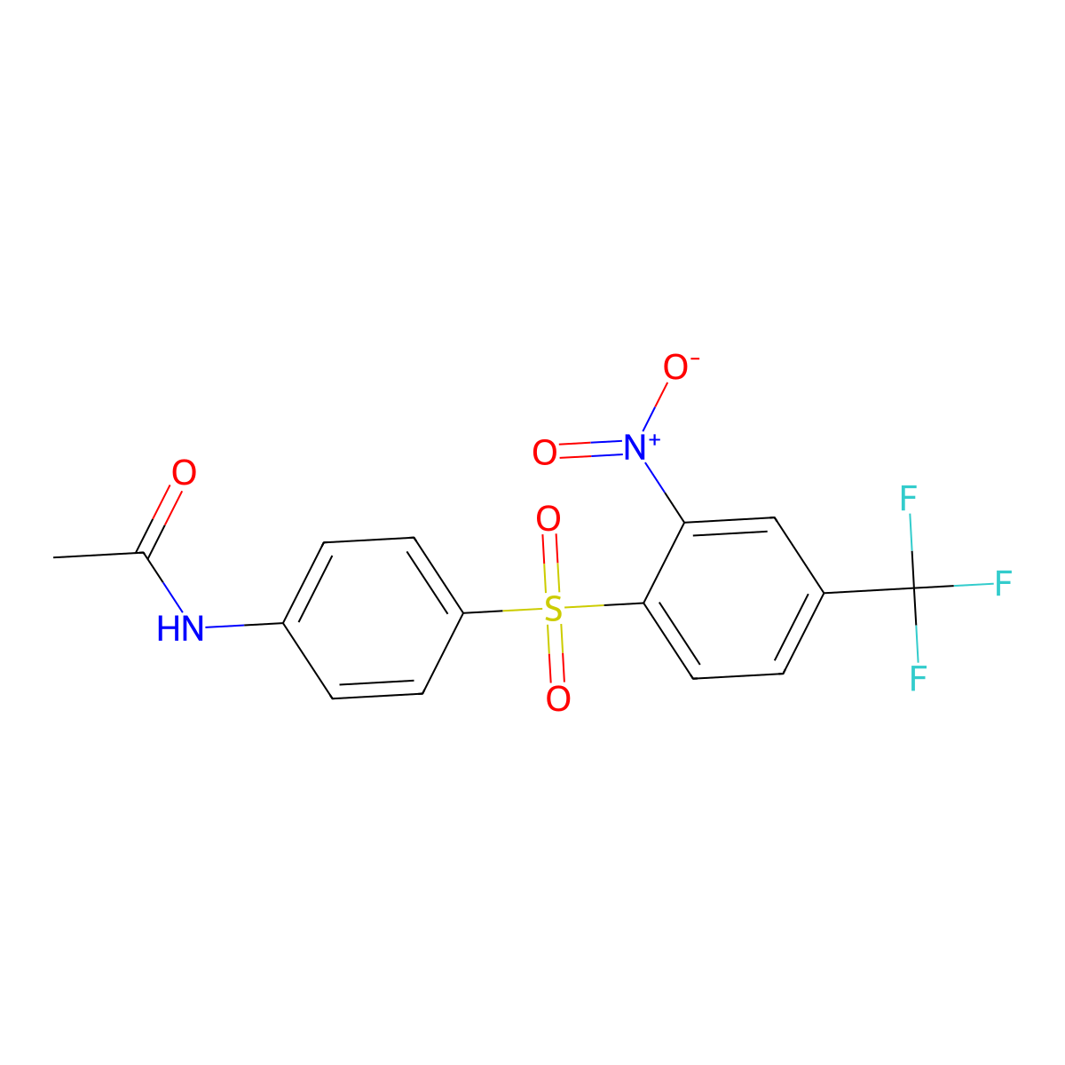 4-Acetamido-2'-nitro-4'-(trifluoromethyl)diphenyl sulphone molecular structure, CAS 60516-03-2
