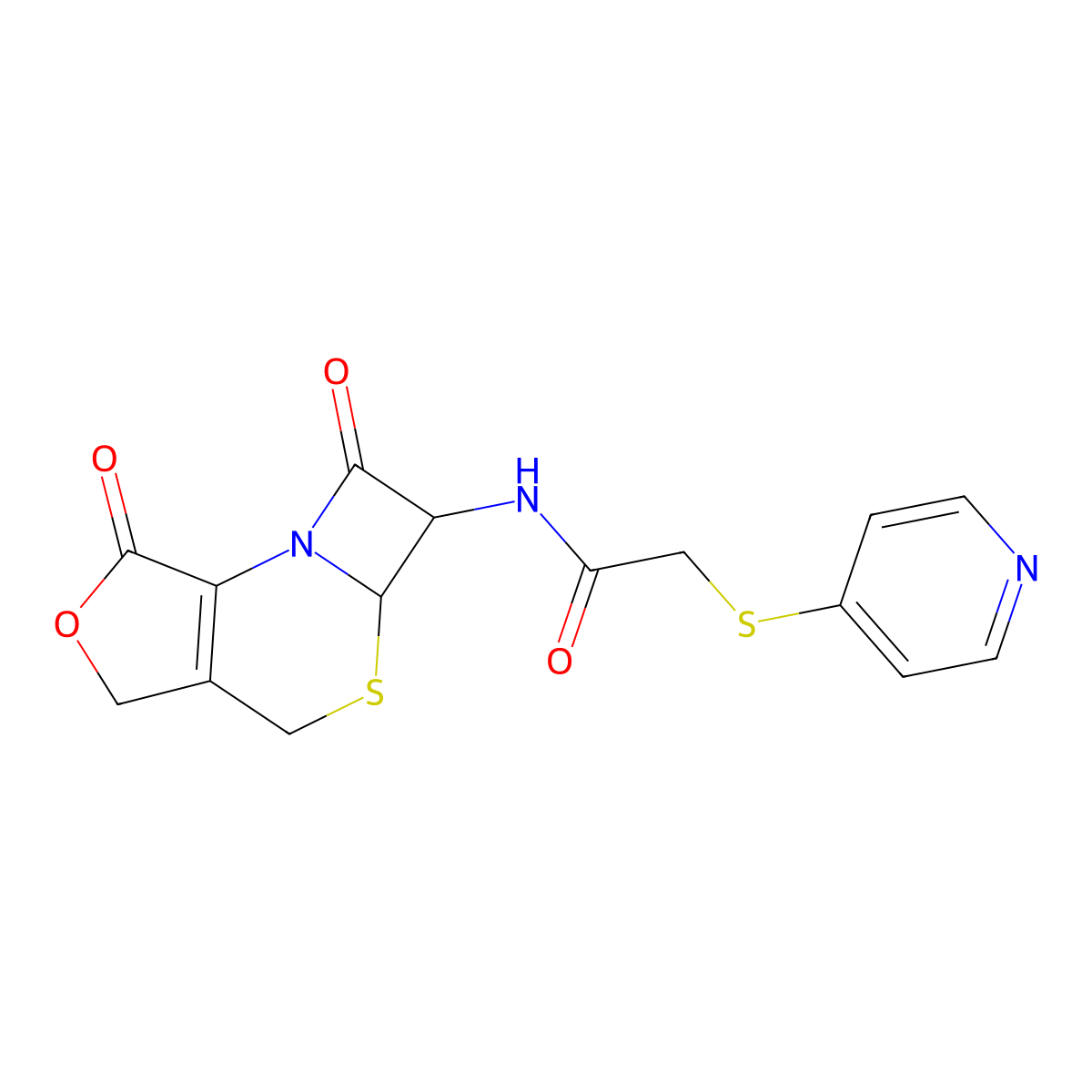 Cephapirin lactone molecular structure, CAS 60517-75-1