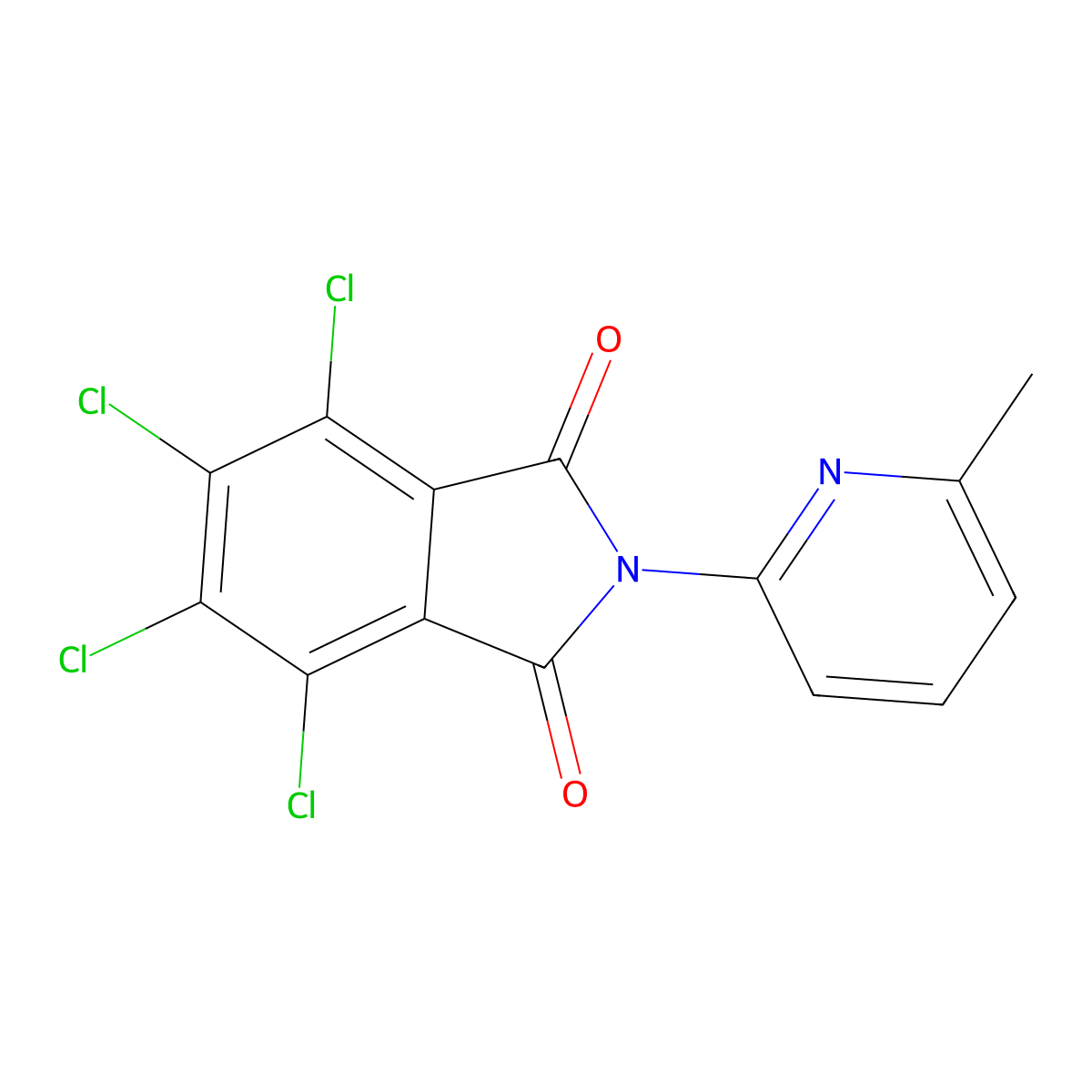 4,5,6,7-Tetrachloro-2-(6-methylpyridin-2-yl)isoindole-1,3-dione molecular structure, CAS 60517-88-6