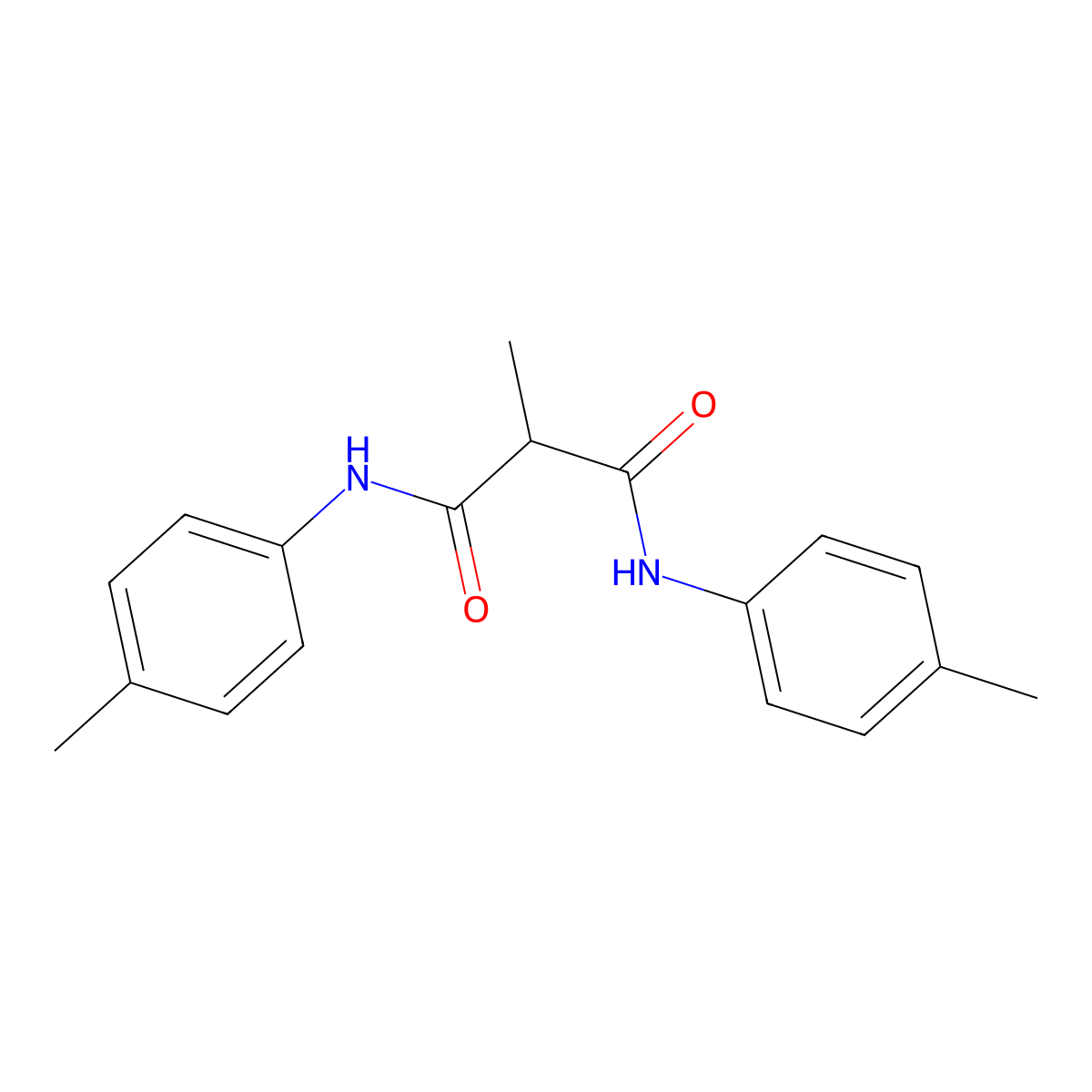 2-methyl-N,N'-bis(4-methylphenyl)propanediamide molecular structure, CAS 60519-54-2