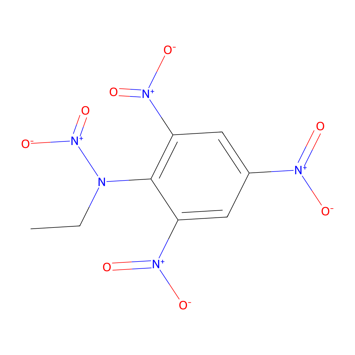 N-Ethyl-N,2,4,6-tetranitroaniline molecular structure, CAS 6052-13-7