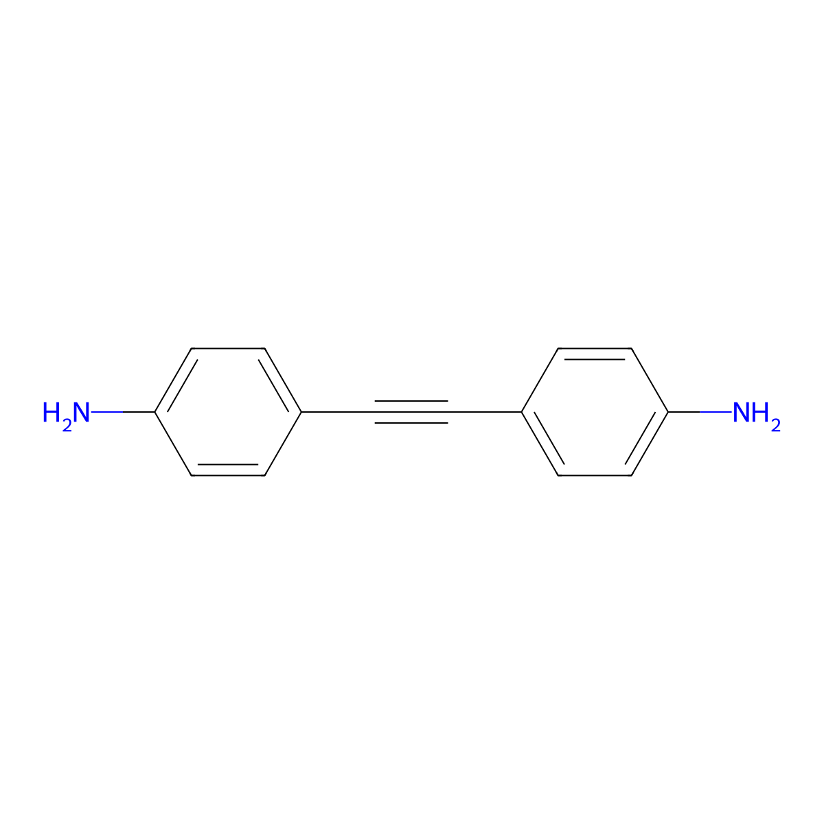 Bis(4-aminophenyl)acetylene molecular structure, CAS 6052-15-9