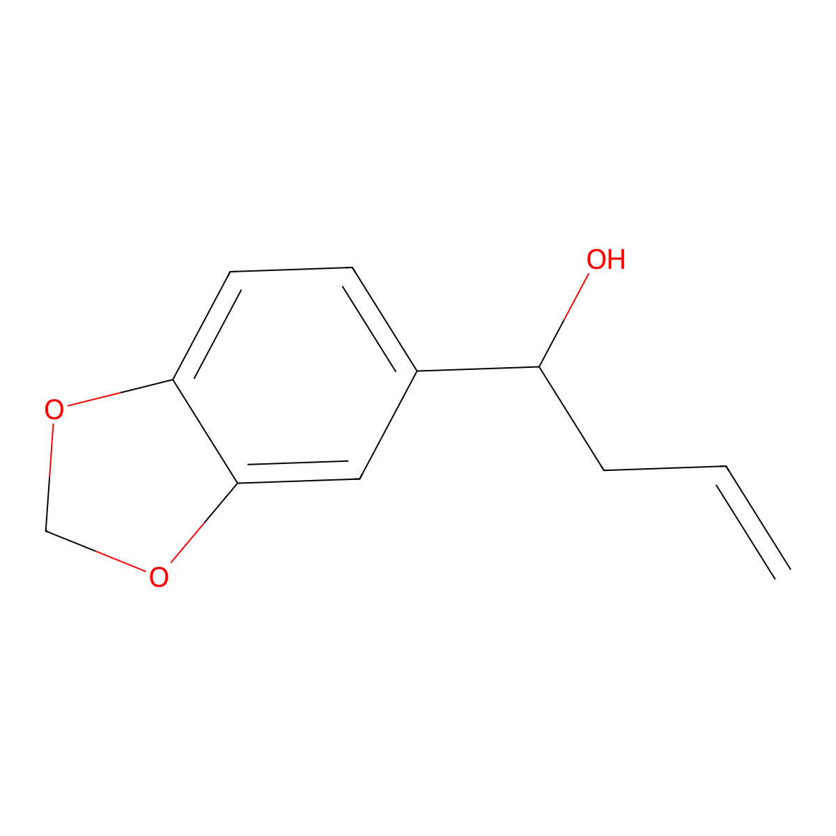 1-(1,3-Benzodioxol-5-yl)but-3-en-1-ol molecular structure, CAS 6052-61-5