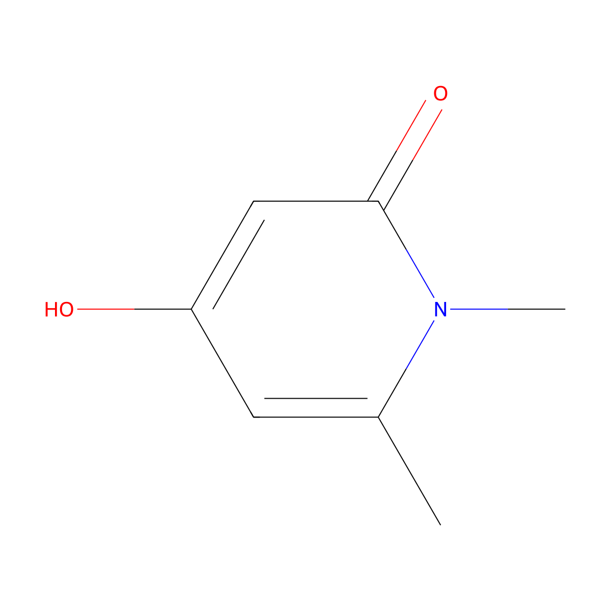 4-Hydroxy-1,6-dimethyl-1,2-dihydropyridin-2-one molecular structure, CAS 6052-75-1