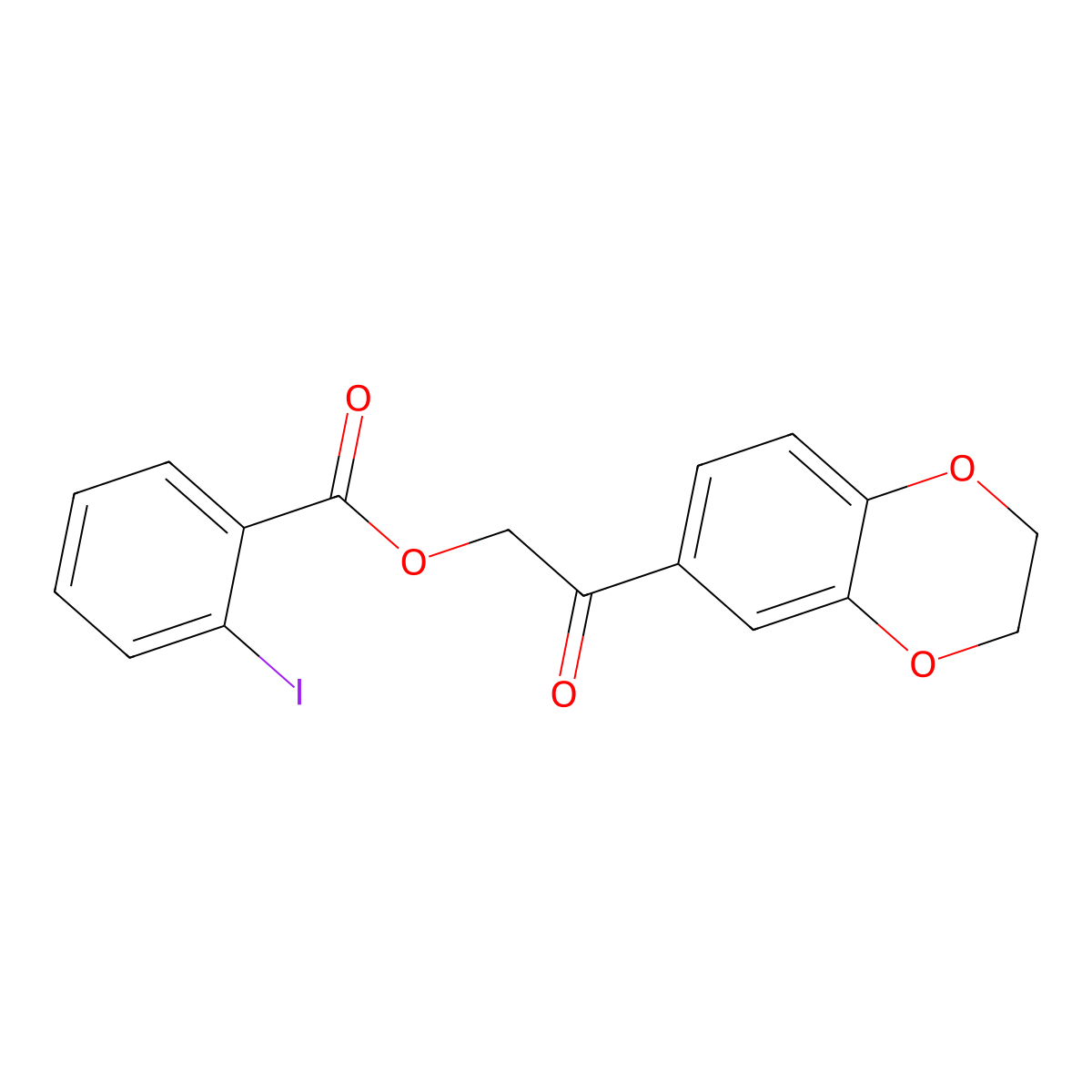 [2-(2,3-Dihydro-1,4-benzodioxin-6-yl)-2-oxoethyl] 2-iodobenzoate molecular structure, CAS 6052-90-0