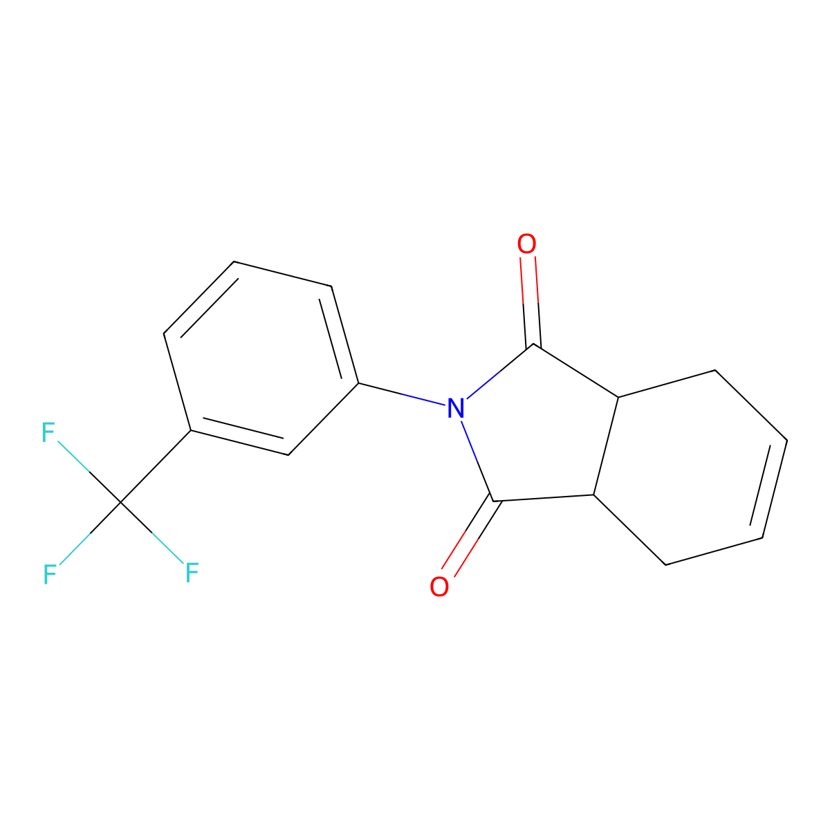 2-[3-(trifluoromethyl)phenyl]-3a,4,7,7a-tetrahydro-1H-isoindole-1,3(2H)-dione molecular structure, CAS 6052-93-3