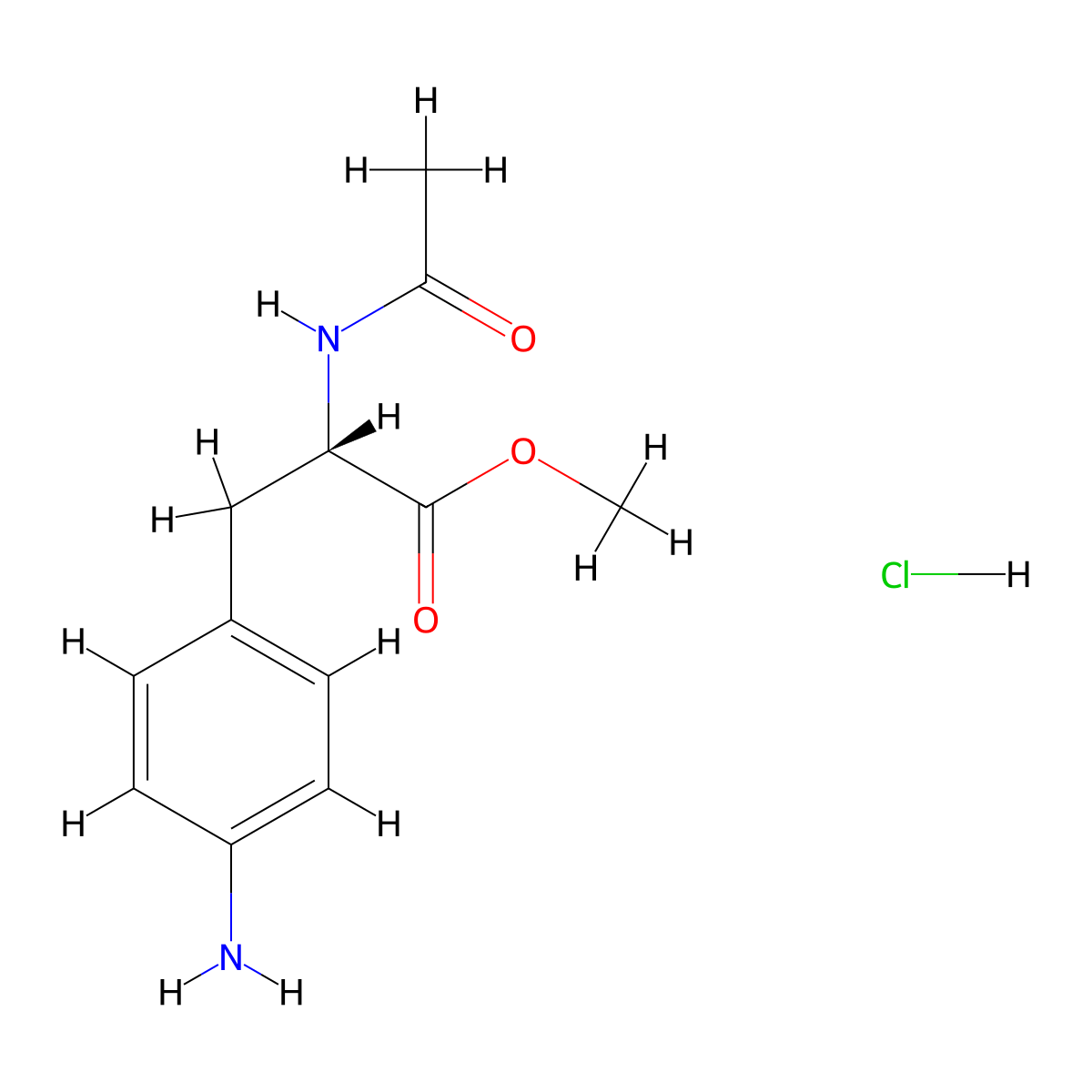 (S)-AC-2-Amino-3-(4-aminophenyl)propionic acid methyl ester hcl molecular structure, CAS 60521-89-3